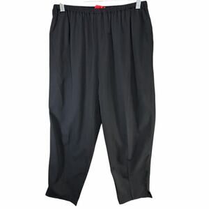 Shamask‎ Pants Women 16 Black Viscose Cotton Pull On Ankle Split Hem Minimalist
